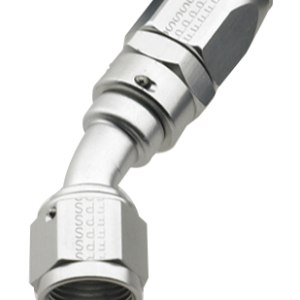 45 DEGREE POWER FLOW HOSE ENDS, CLEAR