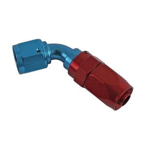 60 DEGREE POWER FLOW HOSE ENDS, RED/BLUE