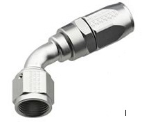 60 DEGREE POWER FLOW HOSE ENDS, CLEAR